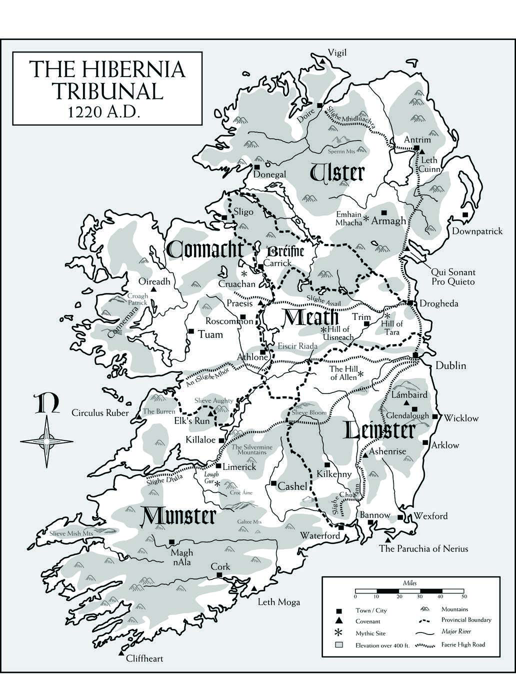 Map of The Hibernia Tribunal, 1220 A.D.